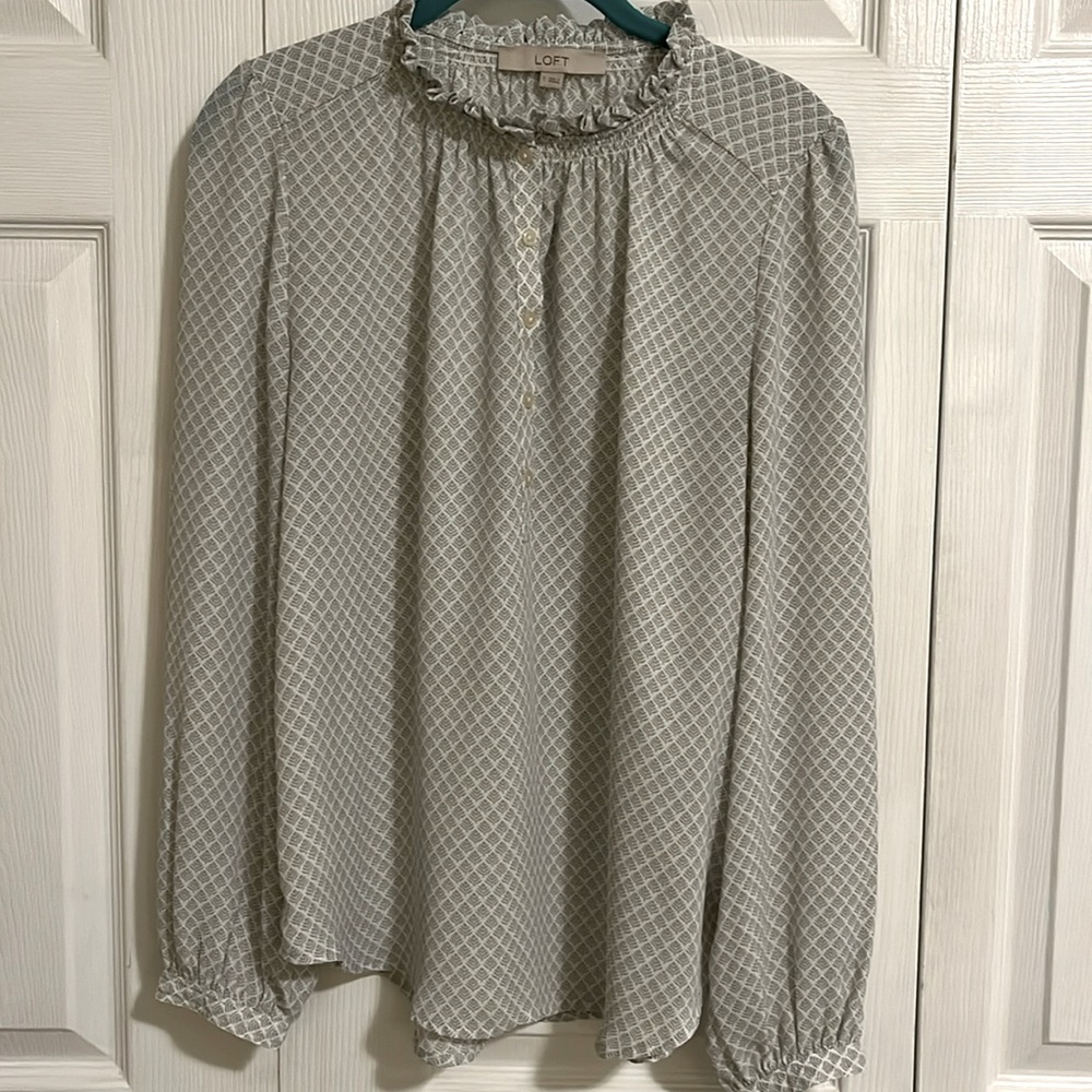 Ruffle Neck Loft Blouse